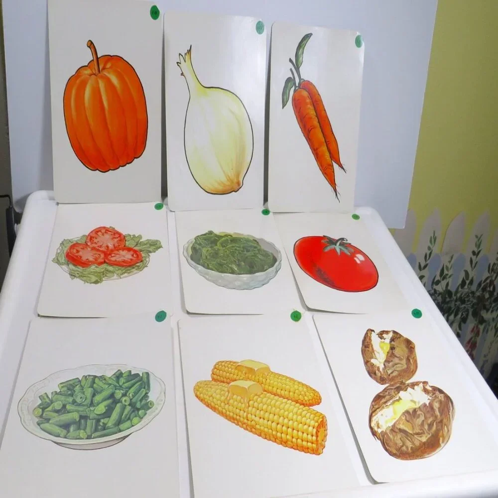 Peabody FOOD 1960s Vegetables (9) cards Vintage Artwork
